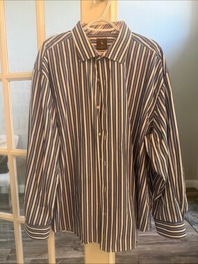 Tailorbyrd 3XL Classic Men's Blue and White Button Up